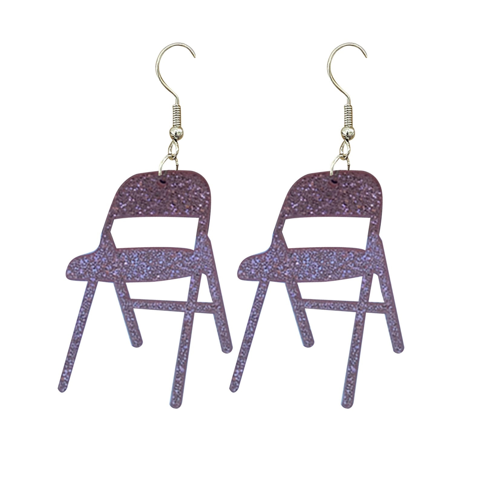 Unique Statement Stacking Folding Chair Earrings Fun Colorful
