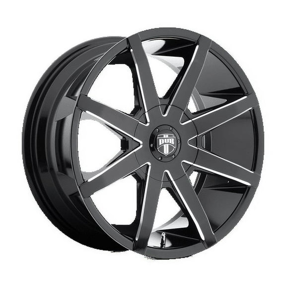 DUB 1PC Aluminum Rim S109 PUSH 20X8.5in Gloss Black Milled Finish, S109208538+30