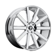 DUB 1PC Aluminum Rim S120 SHOT CALLA 26X10in Chrome Plated Finish, S120260084+20
