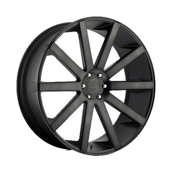 DUB 1PC Aluminum Rim S121 SHOT CALLA 22X10.5in Matte Black Double Dark Tint Finish, S121220575+35