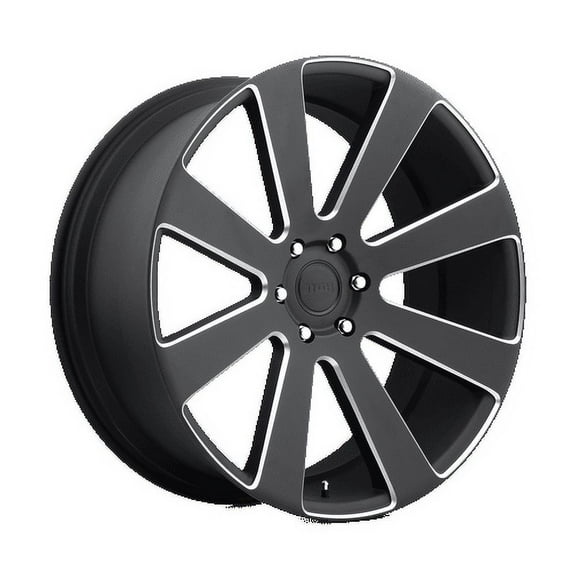 DUB 1PC Aluminum Rim S187 8-BALL 24X10in Matte Black Milled Finish, S187240077+20