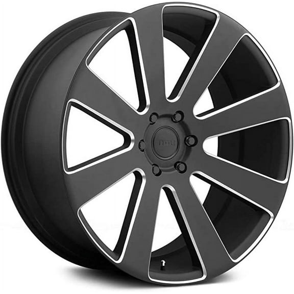 DUB 1PC Aluminum Rim S187 8-BALL 24X10in Matte Black Milled Finish, S187240077+20