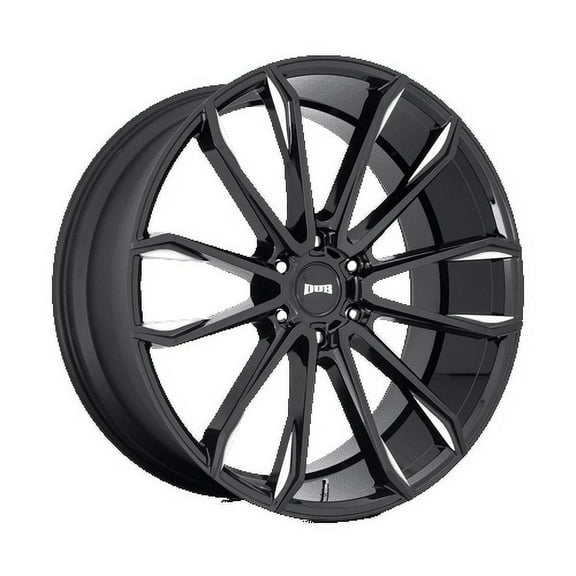 DUB 1PC Aluminum Rim S252 CLOUT 24X10in Gloss Black Milled Finish, S252240089+30