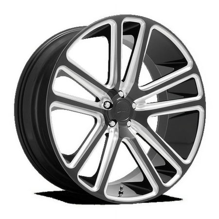 DUB 1PC Aluminum Rim S255 FLEX 24X10in Gloss Black Milled Finish, S2552400B4+25