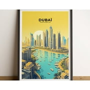 DUBAI poster   Dubai travel poster   Dubai art print   Dubai vintage travel poster   Urban landscape   izable gift, 8x12 UNFRAMED