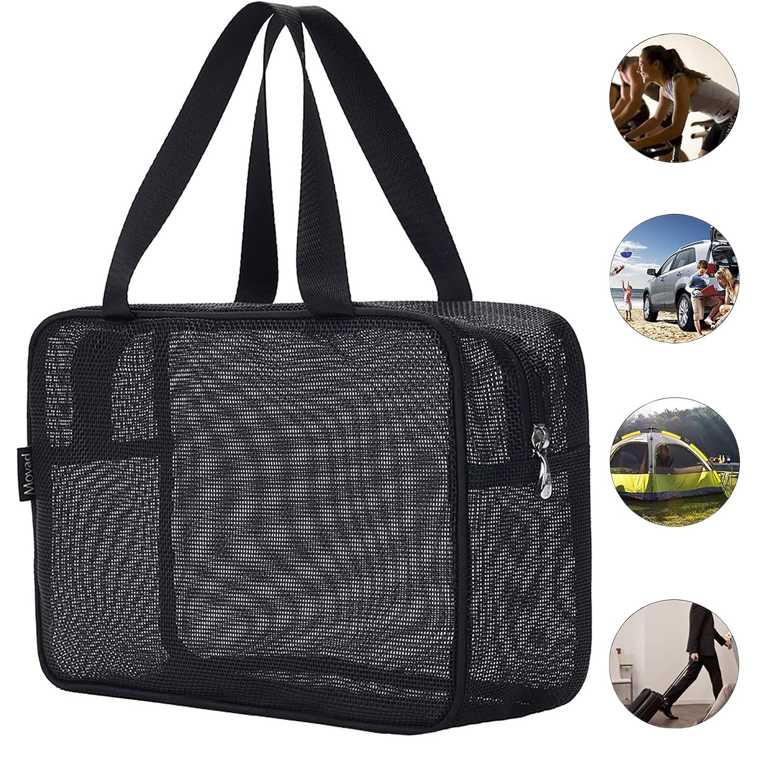BKSDUEH Mesh Shower Caddy Mash Shower Bag ，Black Portable Mesh Accessories Organizer Tote for ...