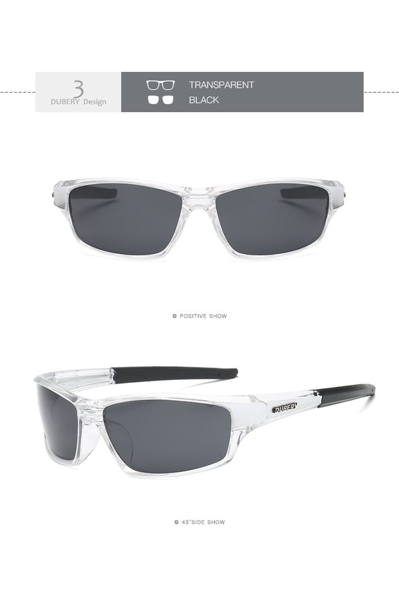 DUBERY Polarized Night Vision Sunglasses Men Wome Sports Driving Glasses Outdoor Black/Black