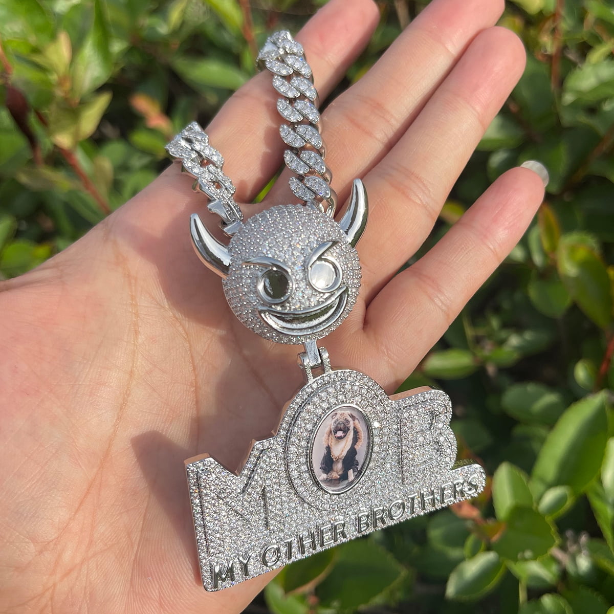 DUBSS Custom Photo Necklace for Men My Other Brothers Pendant