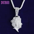 thumbnail image 1 of DUBSS Iced Out Queen Head Necklace Pendant for Men Real Gold Plated 5A Cubic Zirconia Hip Hop Jewelry, 1 of 5