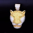 thumbnail image 1 of DUBSS Leopard Head Pendant Gold Color Iced Cubic Zircon Men's Hip Hop Necklace Jewelry, 1 of 6