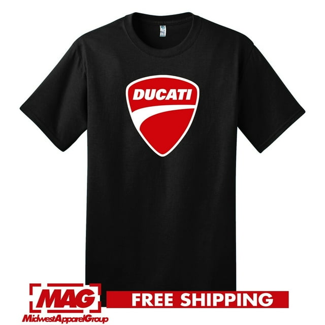 DUCATI BLACK T-SHIRT 2C Logo Motorcycle Racing Sport Rally Bike Tee ...