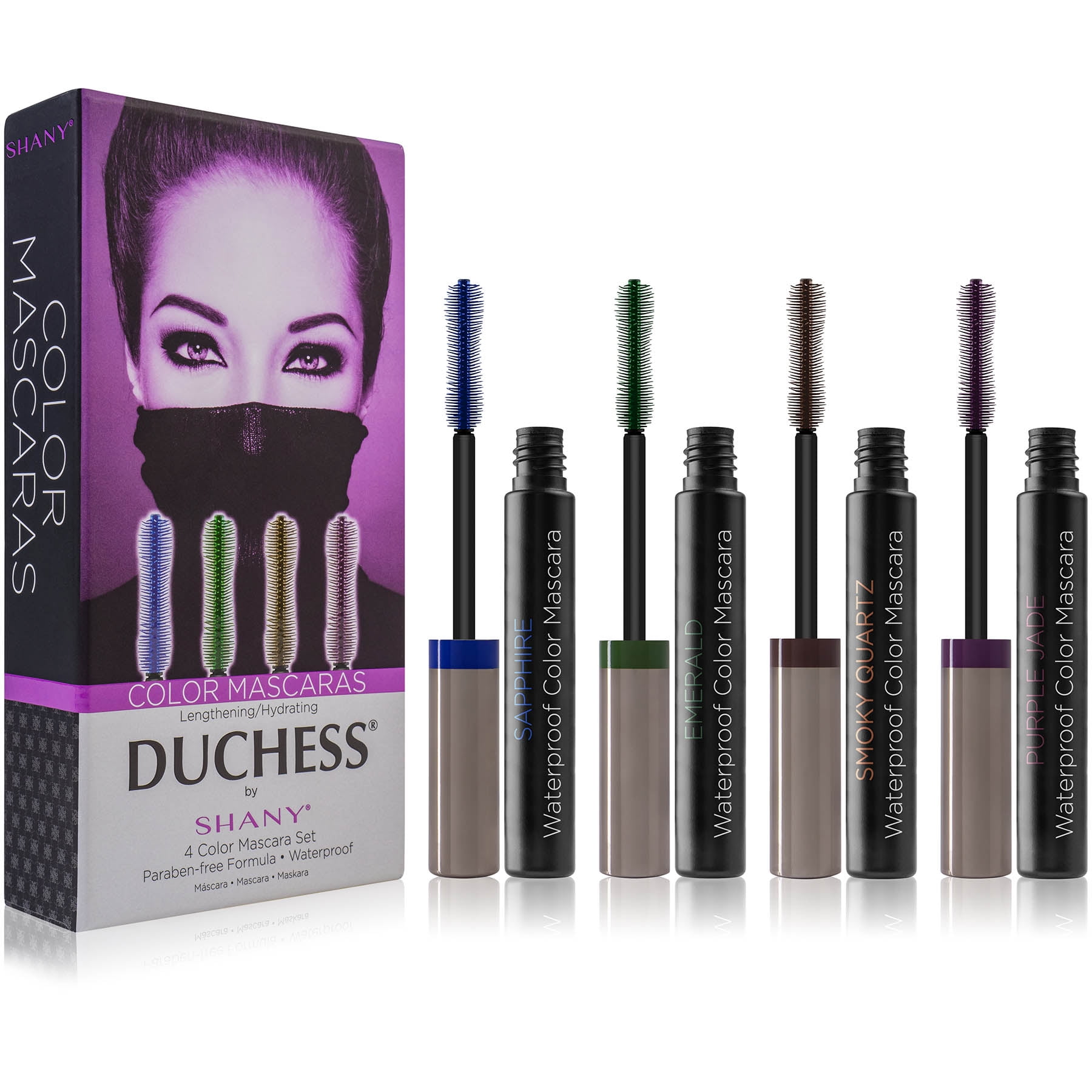 DUCHESS by SHANY 4Piece Water Proof Color Mascara Set Lengthening