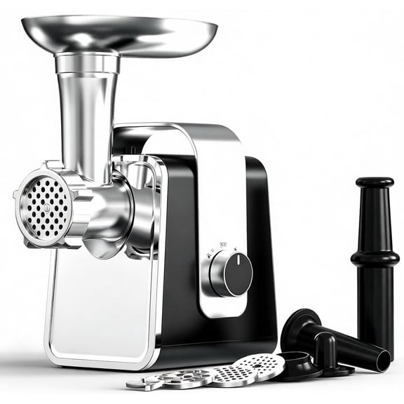 DUCHIFAD Meat Grinder Electric, Stainless Steel Compact Sausage Stuffer, 3 Grinding Plates & 1 Blades