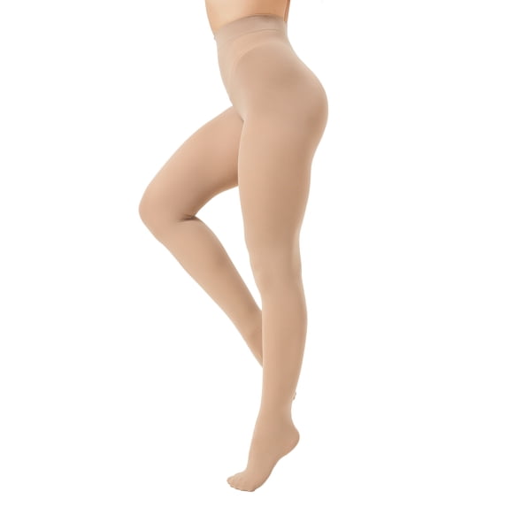 DUCMODA Womens 80 Denier Opaque High Waist Tights, Women's Soft Solid Color Footed Pantyhose