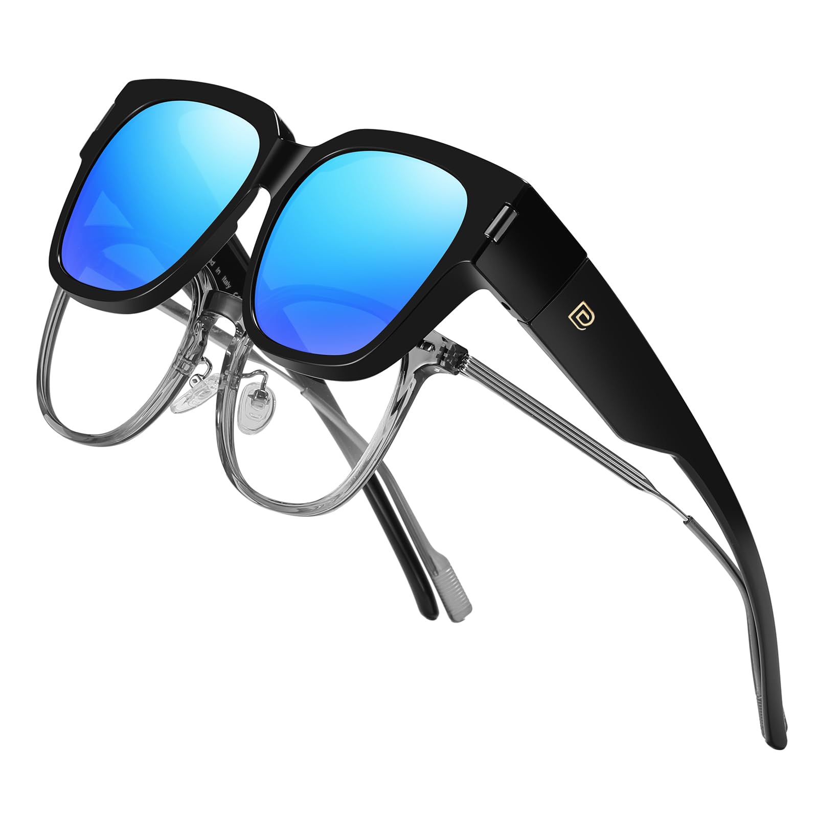DUCO Fit Over Sunglasses Wraparound Sunglasses Polarized Over Glasses Sunglasses For Men Women UV Protection DC8970