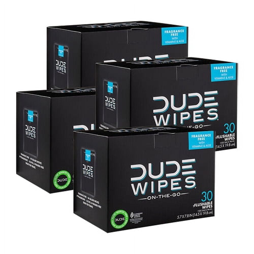 DUDE Wipes Flushable Wipes Unscented Wet Wipes, Individually Wrapped