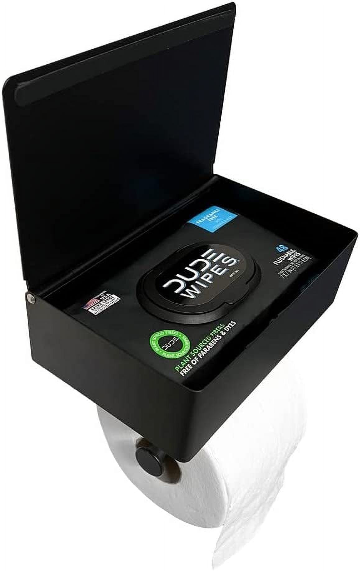 DUDE Wipes Stash Box Flushable Wipes Dispenser Toilet Paper and