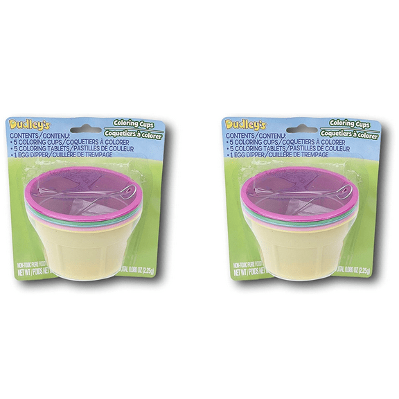 DUDLEY Easter Egg Dying Coloring Cups with Dye Tablets - 10 Ct