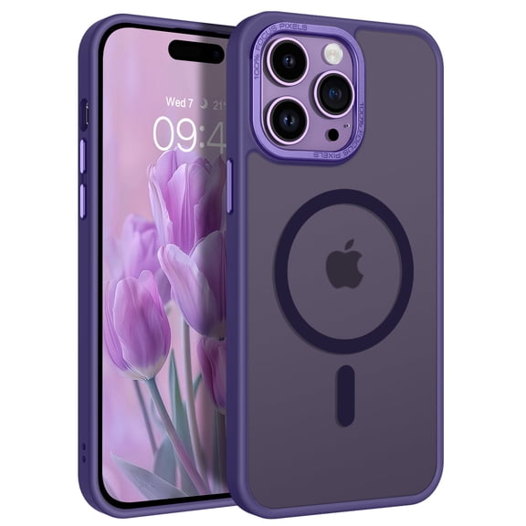 DUEDUE iPhone 14 Pro Max Case 6.7", Compatible with MagSafe, Magnetic Slim Matte Shockproof Case For iPhone 14 Pro Max, Purple