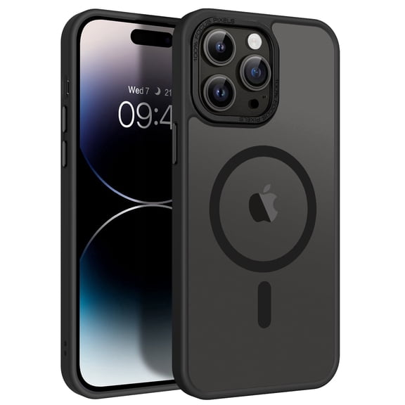 DUEDUE Magnetic iPhone 14 Pro Max Case 6.7",Compatible with Mag-Safe,Translucent Matte Slim Shockproof Case for iPhone 14 Pro Max,Black