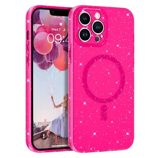 DUEDUE Magnetic iPhone 13 Pro Max Case 6.7", Compatible with Mag Safe, Glitter Sparkle Shockproof Case for iPhone 13 Pro Max, Pink