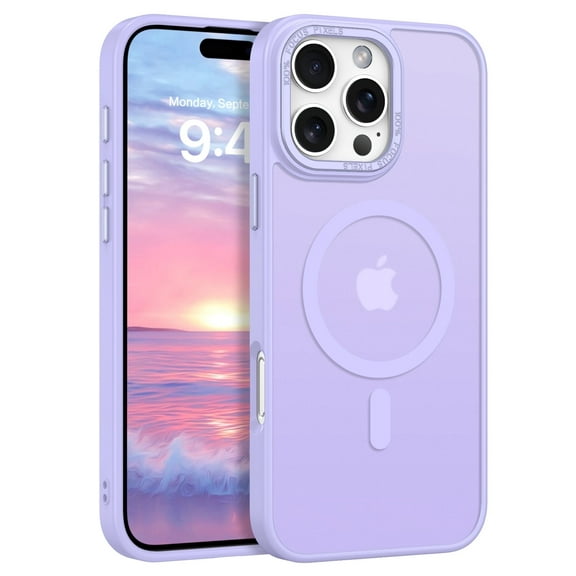 DUEDUE iPhone 16 Pro Case 6.3", Compatible with Mag-Safe, Magnetic Slim Matte Shockproof Case for iPhone 16 Pro, Purple