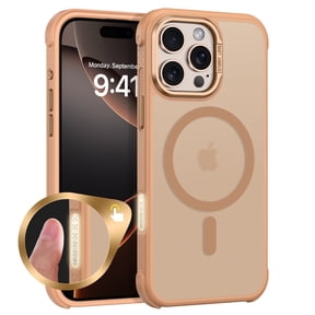 DUEDUE iPhone 16 Pro Case 6.3" Compatible with MagSafe, Quick Access Button Design, Magnetic Slim Matte Shockproof Case for iPhone 16 Pro, Brown