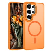 DUEDUE for Samsung Galaxy S26 Ultra Case Compatible with Mag-Safe, Magnetic Translucent Matte Slim Shockproof Cover Case for Galaxy S26 Ultra 6.9,Orange