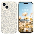 thumbnail image 1 of DUEDUE White Leopard Liquid Silicone Case for iPhone 14, Slim Fit Protective Phone Cover with Camera Protection & Integrated Buttons, Shockproof Soft Touch Skin, Stylish Animal Print for Women, 1 of 8