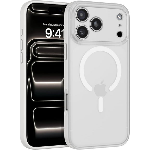DUEDUE iPhone 17 Pro Case 6.3" Compatible with MagSafe, Magnetic Slim Matte Shockproof Cover Case For iPhone 17 Pro, White