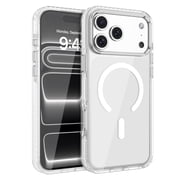 DUEDUE Magnetic Protective Case for iPhone 17 Pro Max/iPhone 18 Pro Max, Crystal Clear White Back Cover with Enhanced Camera Guard, Anti-Yellowing Slim TPU Bumper Shockproof Case, MagSafe Compatible