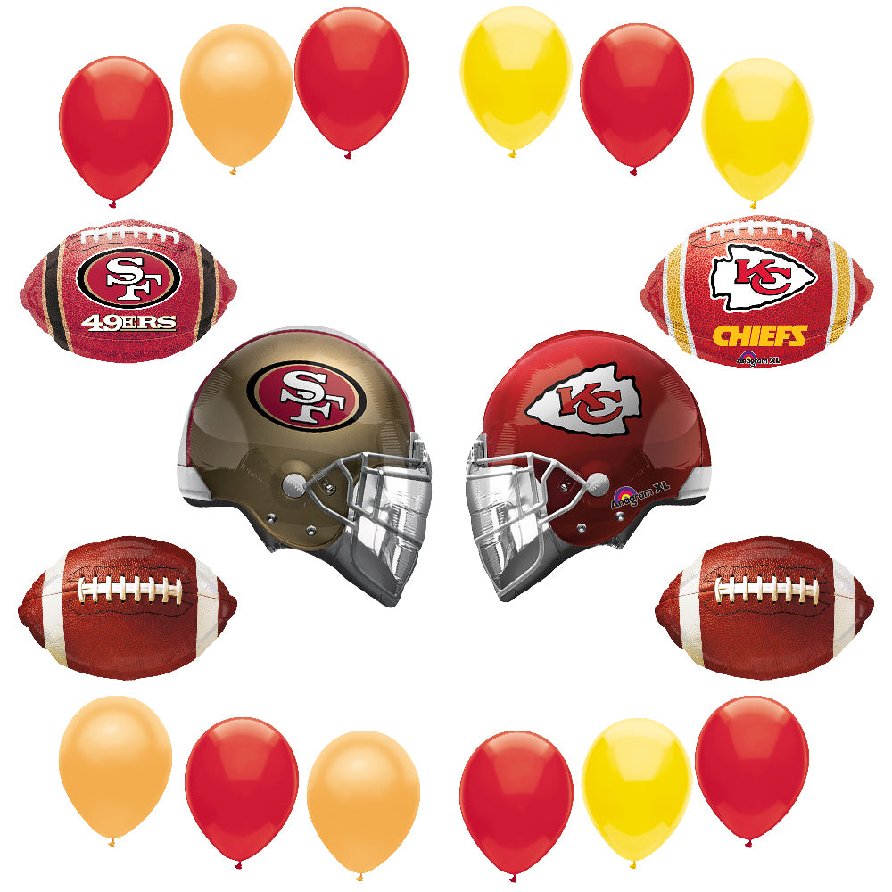 DUELING SUPER BOWL 58 - 49ERS VS CHIEFS - FOOTBALL PARTY BALLOON KIT ...