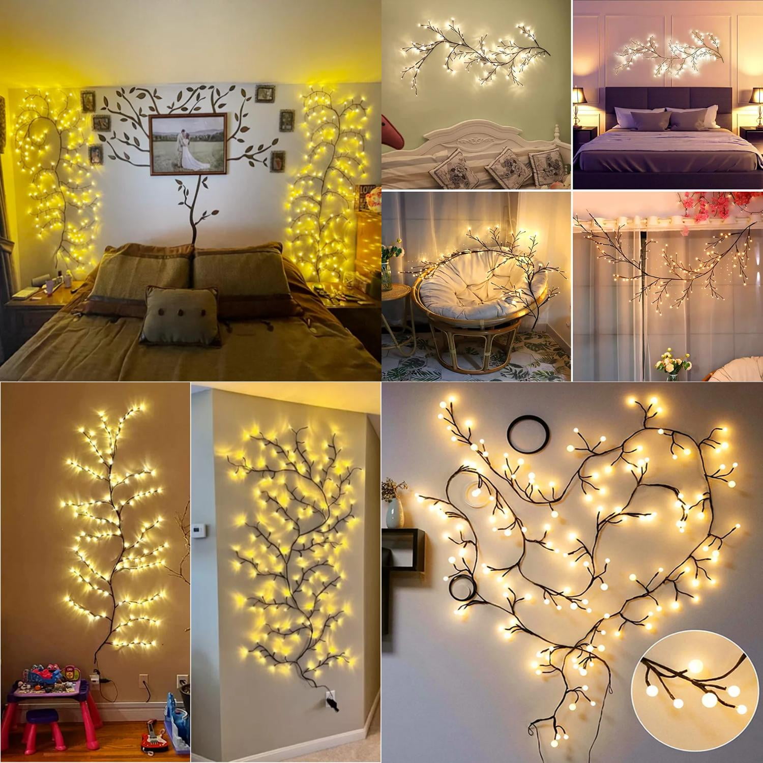 Dufderia 144 Enchanted Willow Vine Led Light Bendable Lighted Vine Wall 