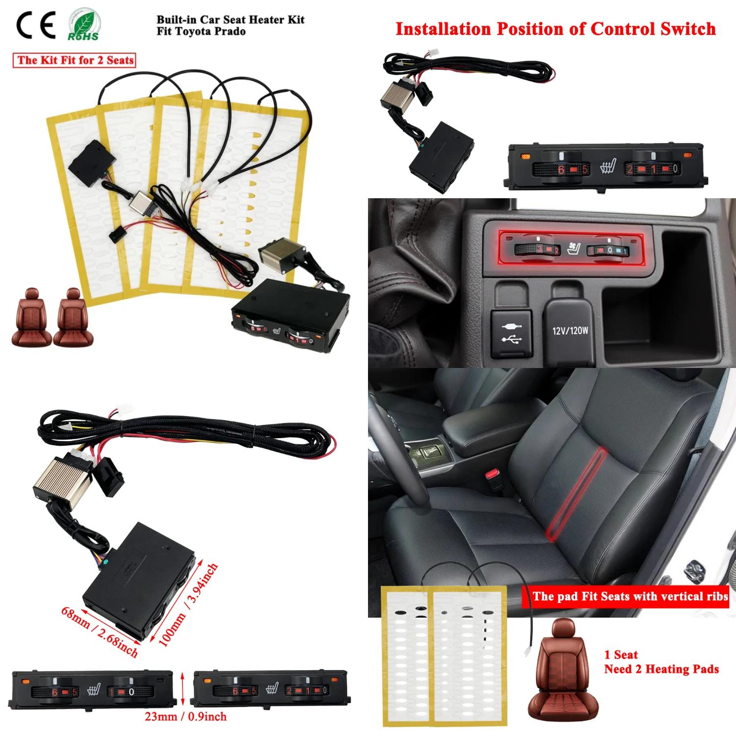 Kit Chauffant Universel Pour Sièges Auto 12V - 2 Sièges, 5 Niveaux De Chaleur - NEUF