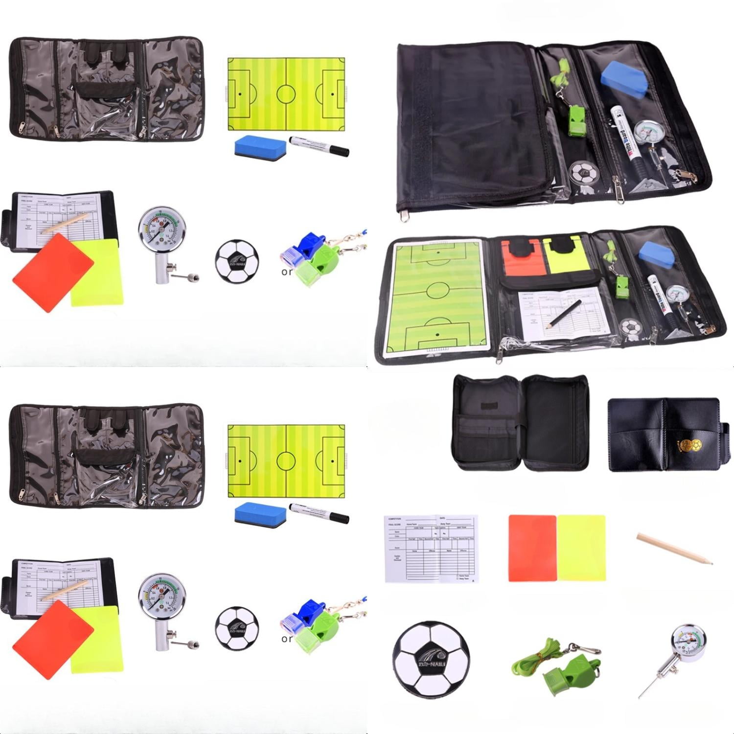 DUFDERIA Professional Football Referee Bag with Whistle Vibrant Red and Yellow Card coin Ball