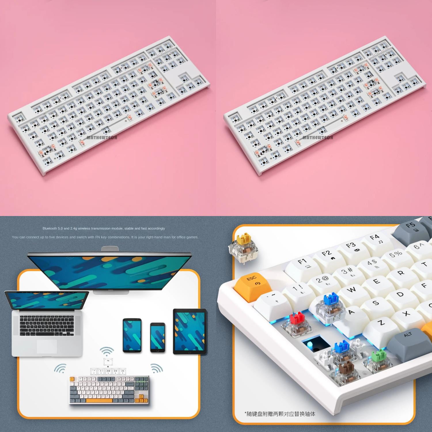 DUFDERIA TECH MT87 Keyboard Mechanical Kit TKL RGB Hotswap Bluetooth