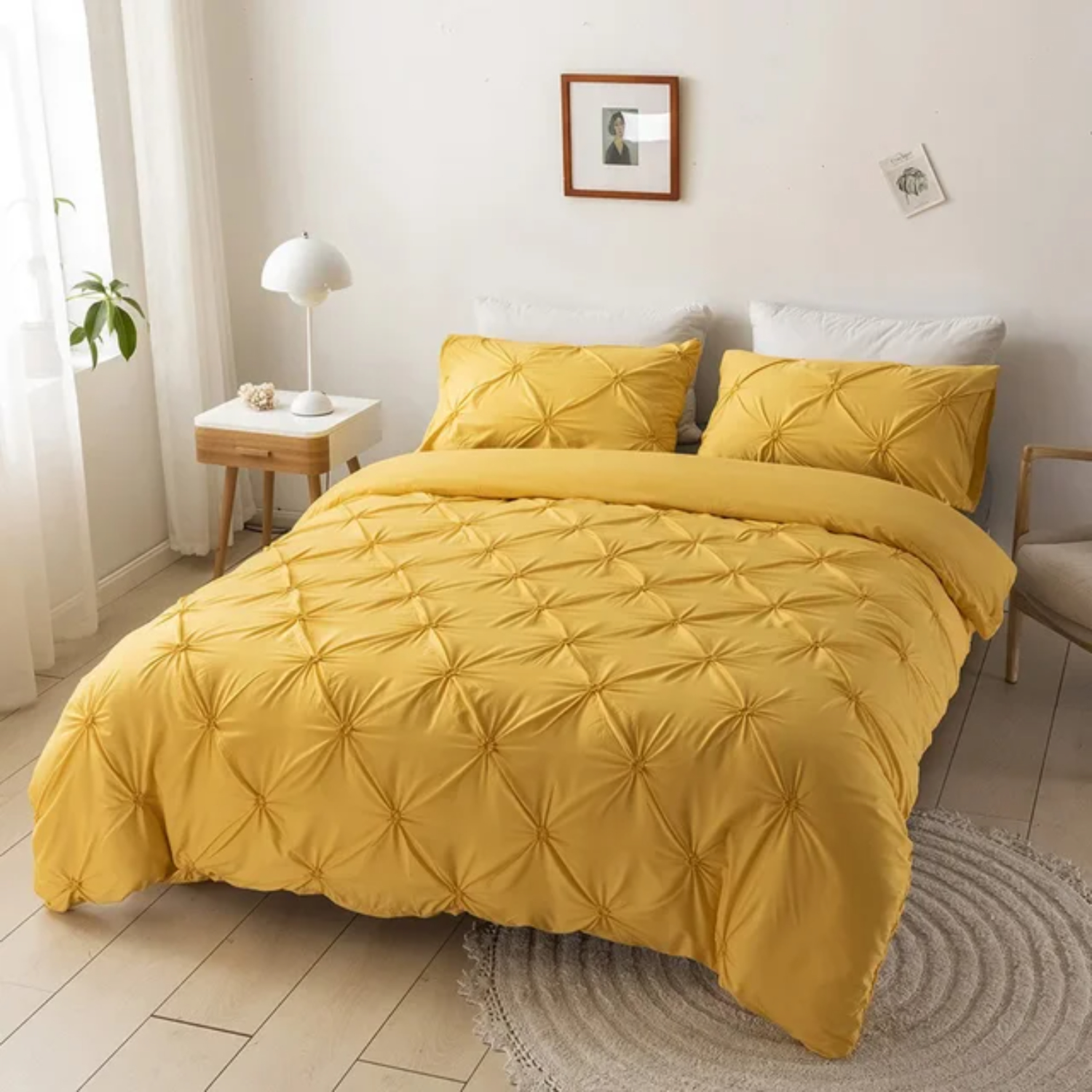 Ultra Soft 800 Series Pinch Pleated Duvet Cover Set - Oversized King 98x120", 100% Egyptian Cotton, Hypoallergenic, Pink + 2 Pillowcases