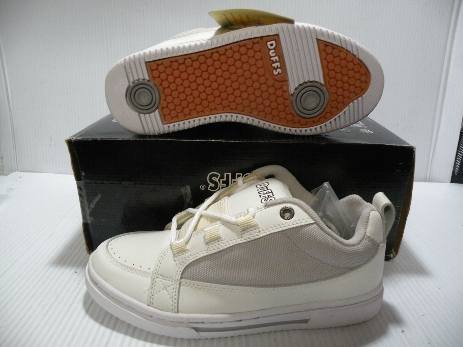 DUFFS JOSH BEAGLE PROFESSIONAL SKATEBOARD LOW MEN SHOES WHITE/GREY SIZE