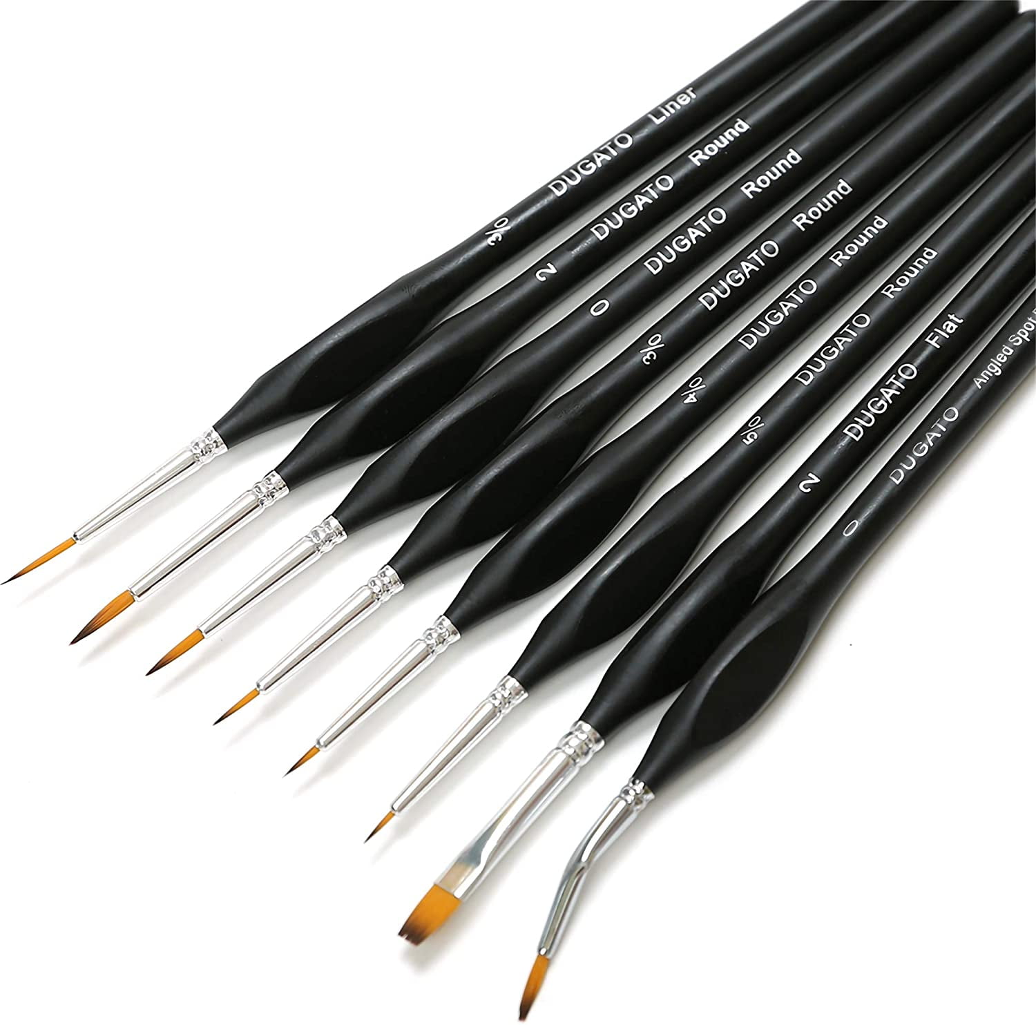 DUGATO Artist Fan Paint Brush Set of 7 White Hog Bristle Natural Hair  Anti-Shedding Brush Tips Long Wooden Handle for Comfortable Holding Great  for Acrylic Watercolor Oil Painting