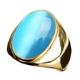 thumbnail image 1 of DUHGBNE Stainless Steel Artificial Cat Eye Stone Ring Titanium Steel Ring, 1 of 3