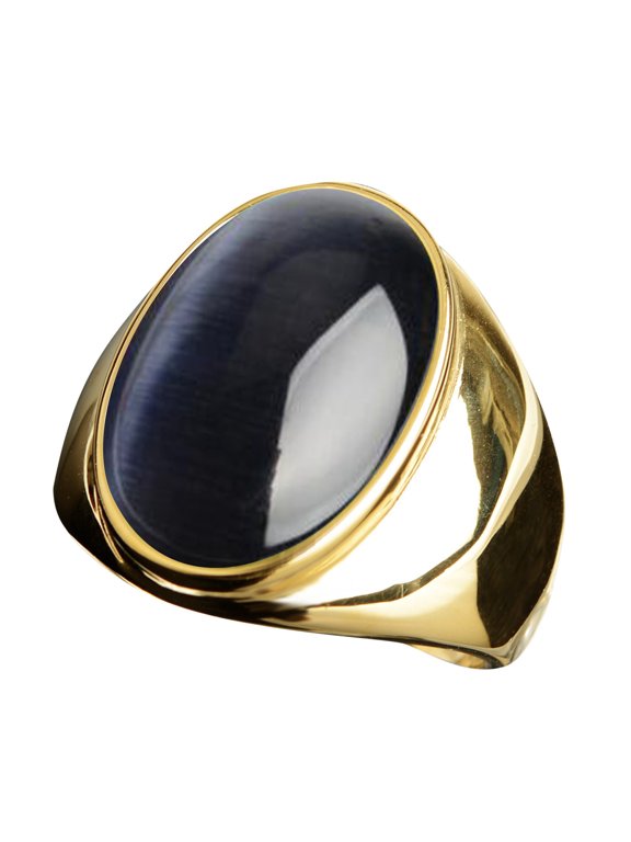 Stainless Steel Artificial Cat Eye Stone Ring Titanium Steel Ring