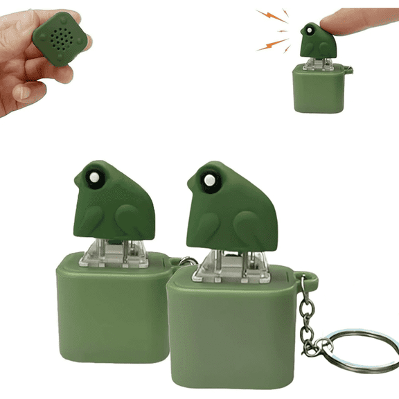 DUHKP Frog Croaking Fidget Toy Keychain with LED Lights, 2-Pack Stress Relief Sound Toy for Adults and Teens, Portable Sensory Relaxation Tool for Office, Travel, or Study