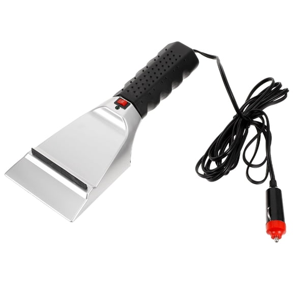 DUHKP Heated Car Ice Scraper, 12V Electric Windshield Defroster with 9.8FT Long Cord, Fast Heating Frost Snow Removal Tool with Non-Slip Handle for Cars Trucks SUVs, Silver Black