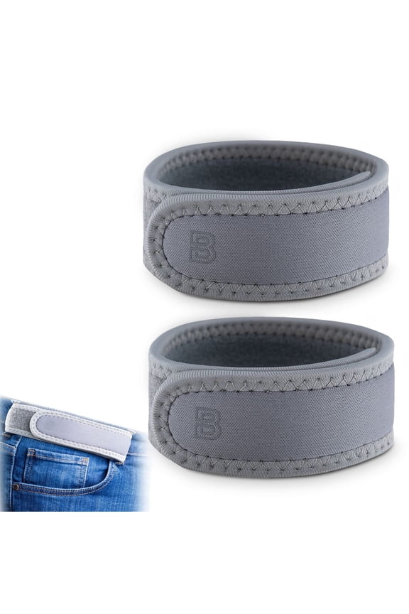 Tactical No-Buckle Hidden Belts for Men, Grey Size L Adjustable Invisible 2-Pack