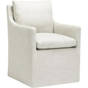 DUHOME Linen Upholstered Armchair with Cushions, and 4 Casters for Living Room, Office, or Bedroom