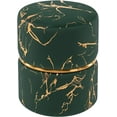 thumbnail image 1 of DUHOME Modern Round Velvet Ottoman Footrest Vanity Stool Bronzed Fabrics Padded Stool for Living Room, Bedroom Dark Green, 1 of 7