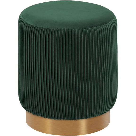 DUHOME Modern Round Velvet Ottoman Footrest Vanity Stool Khaki