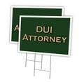 thumbnail image 1 of DUI ATTORNEY 2 Pack Of 12" x 16" Yard Sign & Stake | Advertise Your Business | Stake Included Image On Front Only | Made in The USA, 1 of 3
