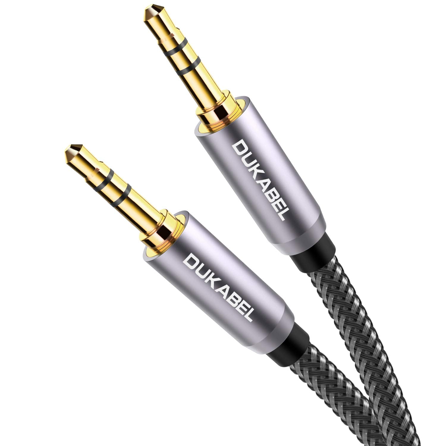 DuKabel Top Series Audio Cable 8 Feet 2.4 Meters Shielded Aux Cable Cord 3.5mm Male to Male Stereo Auxiliary Cable Cord Crystal Nylon Braided 24K Gold Plated 99.99 4N OFC Conductor Walmart