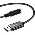 thumbnail image 1 of DUKABEL USB to 3.5mm Jack Headset Audio Adapter, TRRS Mic-Supported Headphone Adapter External Sound Card with Built-in Chip for PC PS4 PS5, 9.8 inch, Black, 1 of 11